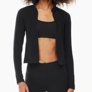 Aritzia color black with white stitching TnaBREATHE™ Championship Zip-Up